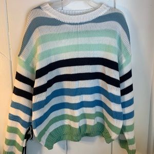 Blue and Green Striped Sweater